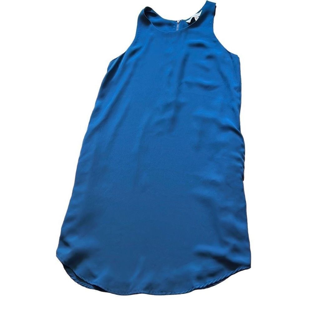 Pink Republic womens blue dress with zipper back and pockets